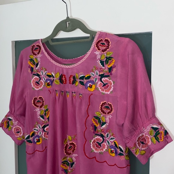 CATCH A FIRE Bob Marley Pink Embroidered Dress SM - Picture 4 of 11